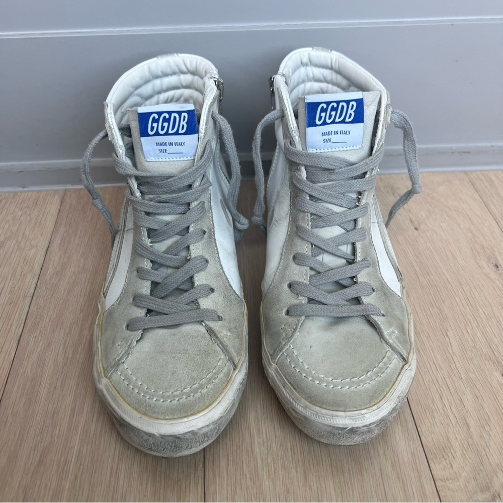 Golden Goose Women's Slide High Top Sneakers in White - Picture 4 of 11